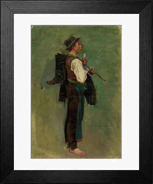 Framed Print : Young Man with Pipe, around 1880-1885. Creator: Ladislav Mednyanszky Framed Print : Young Man with Pipe, around 1880-1885. Creator: Ladislav Mednyanszky