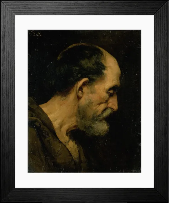 Framed Print : Head study of an old man, 1880-1900. Creator: Eduard Ballo Framed Print : Head study of an old man, 1880-1900. Creator: Eduard Ballo