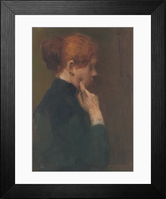 Framed Print : Study of a Girl Lost in Thought, 1903. Creator: Elemir Halasz-Hradil Framed Print : Study of a Girl Lost in Thought, 1903. Creator: Elemir Halasz-Hradil