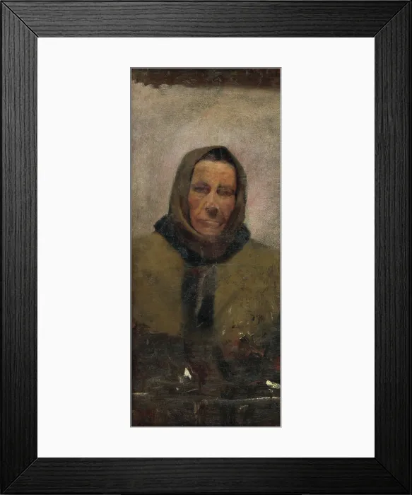 Framed Print : Portrait of an Old Woman in a Fur Coat, 1895-1900. Creator: Ladislav Mednyanszky Framed Print : Portrait of an Old Woman in a Fur Coat, 1895-1900. Creator: Ladislav Mednyanszky