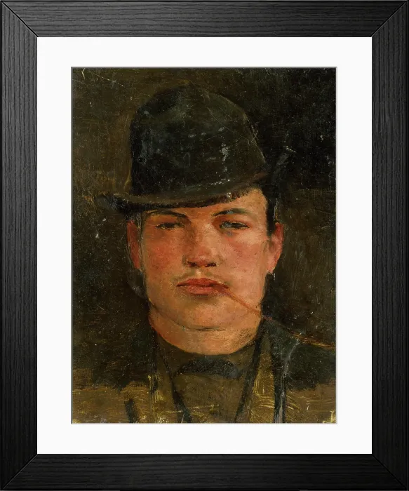 Framed Print : Head of a Lad with a Stiff Hat and a Cheroot, 1890-1900. Creator: Ladislav Mednyanszky Framed Print : Head of a Lad with a Stiff Hat and a Cheroot, 1890-1900. Creator: Ladislav Mednyanszky
