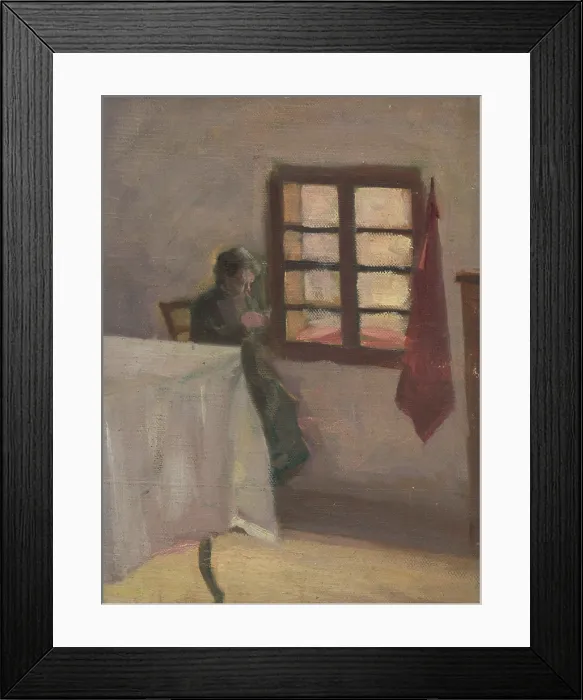 Framed Print : Woman by a Window, around 1905. Creator: Eduard Putra Framed Print : Woman by a Window, around 1905. Creator: Eduard Putra