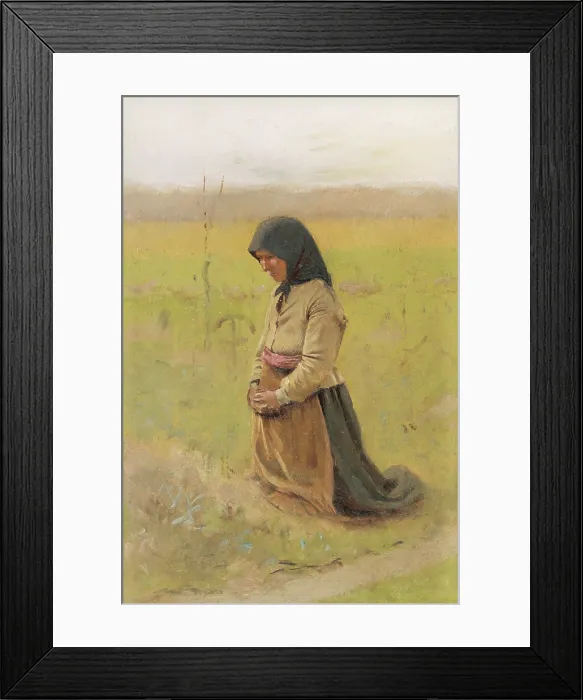 Framed Print : Study of a Kneeling Woman, 1890-1900. Creator: Ladislav Mednyanszky Framed Print : Study of a Kneeling Woman, 1890-1900. Creator: Ladislav Mednyanszky