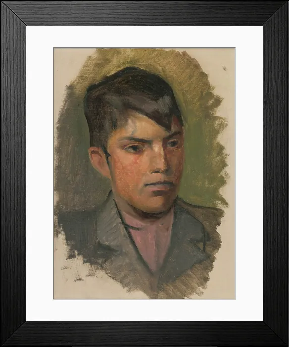Framed Print : Head Study of a Boy in a Pink Shirt, 1880-1900. Creator: Ladislav Mednyanszky Framed Print : Head Study of a Boy in a Pink Shirt, 1880-1900. Creator: Ladislav Mednyanszky