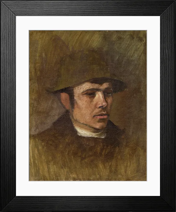 Framed Print : Head of a Worker in a Hat, around 1900. Creator: Ladislav Mednyanszky Framed Print : Head of a Worker in a Hat, around 1900. Creator: Ladislav Mednyanszky