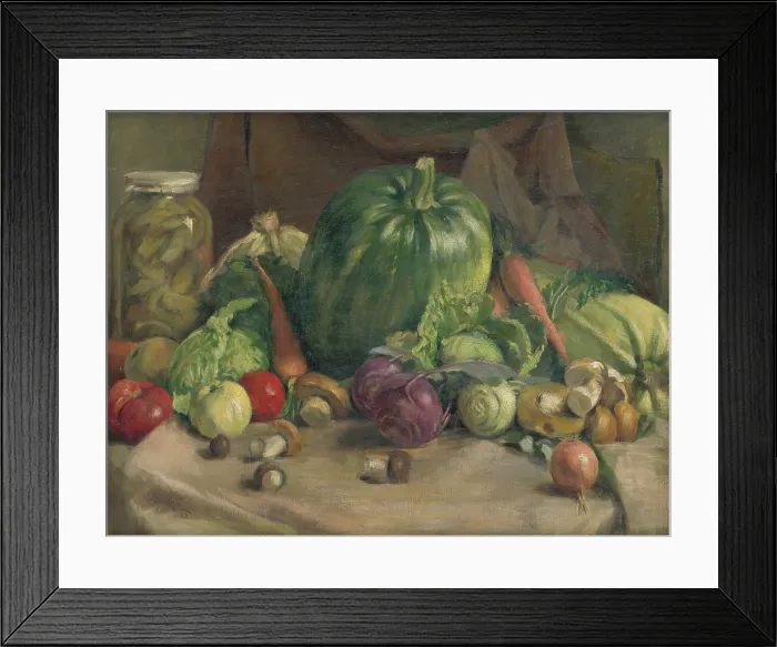 Framed Print : Still Life with Vegetables, 1922. Creator: Ladislav Treskon Framed Print : Still Life with Vegetables, 1922. Creator: Ladislav Treskon