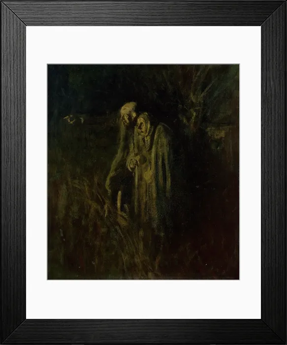Framed Print : End of Life. Elderly Couple at Night, 1895-1900. Creator: Ladislav Mednyanszky Framed Print : End of Life. Elderly Couple at Night, 1895-1900. Creator: Ladislav Mednyanszky