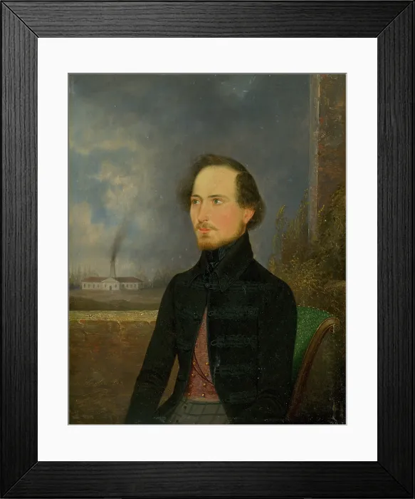 Framed Print : Portrait of J. Strobl, 1843. Creator: Eduard Wirostek Framed Print : Portrait of J. Strobl, 1843. Creator: Eduard Wirostek