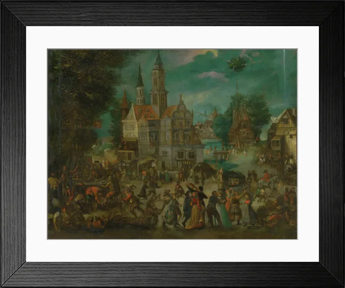Framed Print : May Celebrations (Celebrations outside the Castle), c1600-1630. Creator: David Vinckboons