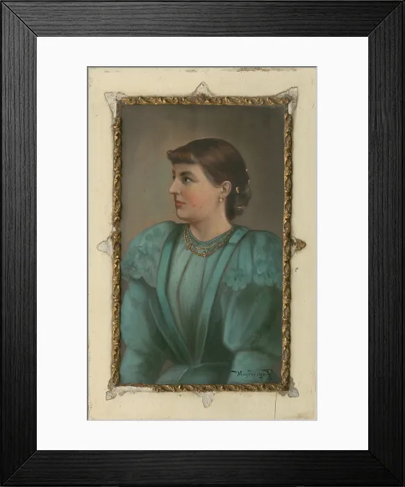 Framed Print : Portrait of a Woman, 1850. Creator: F Mayerberger Framed Print : Portrait of a Woman, 1850. Creator: F Mayerberger