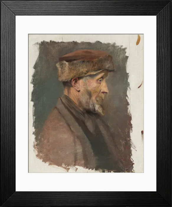Framed Print : Study of a Poor Old Man in a Fur Cap, 1878-1880. Creator: Ladislav Mednyanszky Framed Print : Study of a Poor Old Man in a Fur Cap, 1878-1880. Creator: Ladislav Mednyanszky