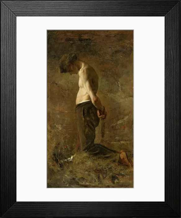 Framed Print : Kneeling Convict, 1878-1880. Creator: Ladislav Mednyanszky Framed Print : Kneeling Convict, 1878-1880. Creator: Ladislav Mednyanszky