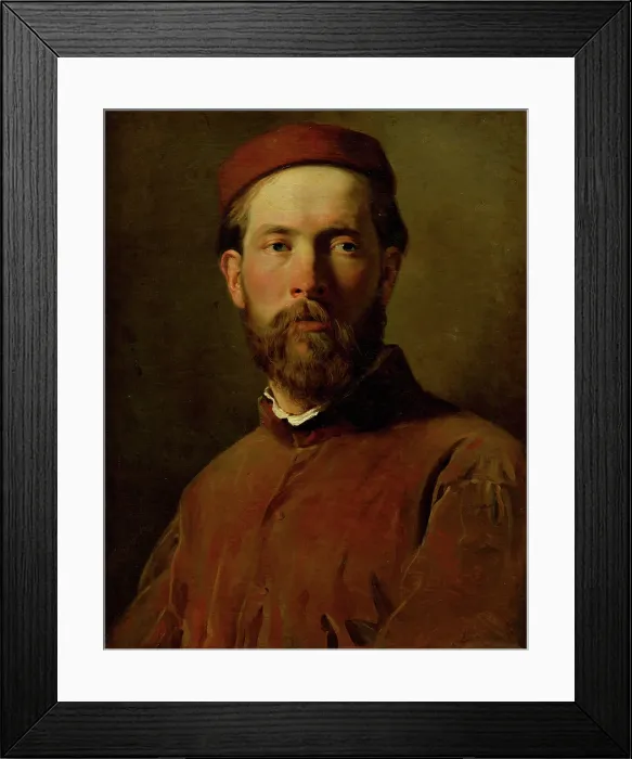 Framed Print : Portrait of a Man, 1855. Creator: Leopold Horovitz Framed Print : Portrait of a Man, 1855. Creator: Leopold Horovitz