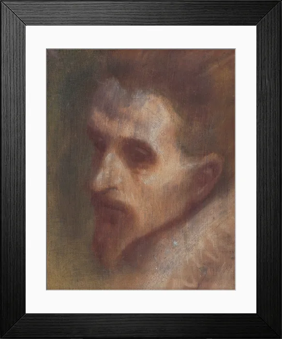 Framed Print : Head study - The Thinker, 1880-1900. Creator: Ladislav Mednyanszky Framed Print : Head study - The Thinker, 1880-1900. Creator: Ladislav Mednyanszky