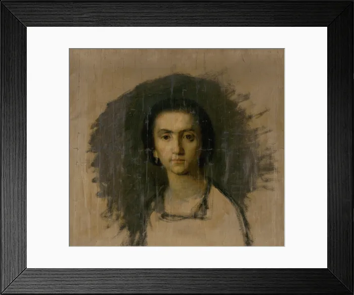 Framed Print : Head Study of a Woman, 1860-1870. Creator: Leopold Horovitz Framed Print : Head Study of a Woman, 1860-1870. Creator: Leopold Horovitz
