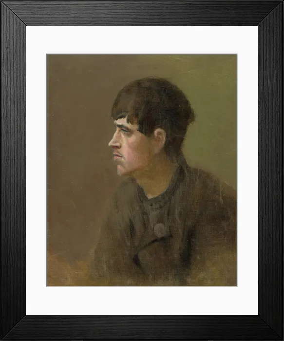 Framed Print : Half-Figure of a Young Man from Profile, 1880-1900. Creator: Ladislav Mednyanszky Framed Print : Half-Figure of a Young Man from Profile, 1880-1900. Creator: Ladislav Mednyanszky