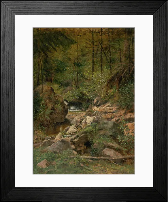 Framed Print : Forest stream, 1900. Creator: Eduard Majsch Framed Print : Forest stream, 1900. Creator: Eduard Majsch