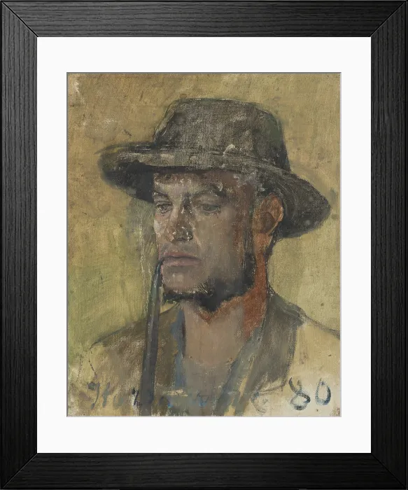 Framed Print : Sketch of a Head of a Smoking Young Man, 1880-1900. Creator: Ladislav Mednyanszky Framed Print : Sketch of a Head of a Smoking Young Man, 1880-1900. Creator: Ladislav Mednyanszky