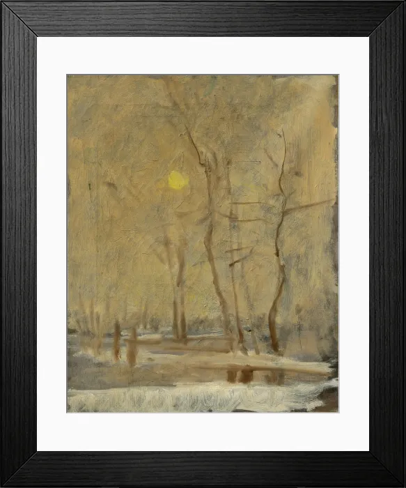 Framed Print : Winter Sun in a Landscape with a Brook. Motif from Strazky, 1900-1910. Creator: Ladislav Mednyanszky Framed Print : Winter Sun in a Landscape with a Brook. Motif from Strazky, 1900-1910. Creator: Ladislav Mednyanszky