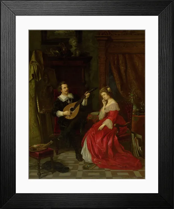Framed Print : Serenade, 1872. Creator: Eduard Majsch Framed Print : Serenade, 1872. Creator: Eduard Majsch