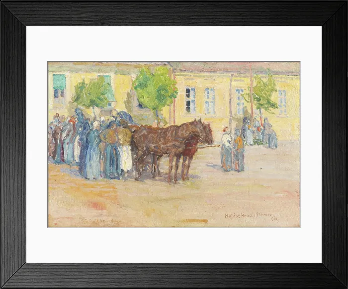 Framed Print : At the Market, 1910. Creator: Elemir Halasz-Hradil Framed Print : At the Market, 1910. Creator: Elemir Halasz-Hradil