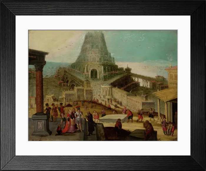 Framed Print : The Building of the Tower of Babel, 1600-1620. Creator: Circle of Louis de Caulery Framed Print : The Building of the Tower of Babel, 1600-1620. Creator: Circle of Louis de Caulery