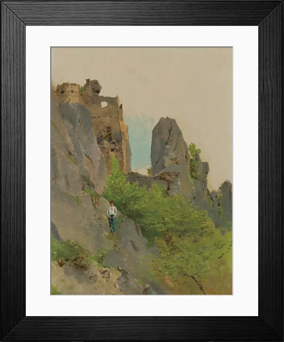 Framed Print : View of the Ruins of Sulov, 1875-1885. Creator: Ladislav Mednyanszky Framed Print : View of the Ruins of Sulov, 1875-1885. Creator: Ladislav Mednyanszky
