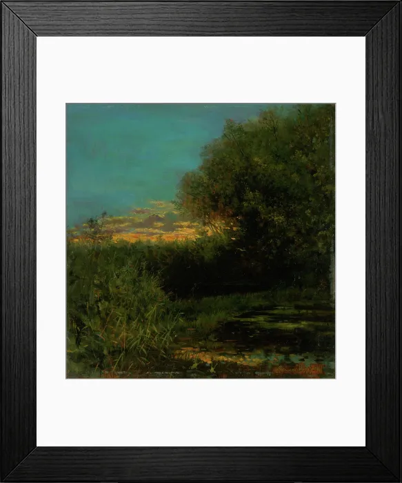 Framed Print : Sunset and trees in shade, 1894. Creator: Eduard Majsch Framed Print : Sunset and trees in shade, 1894. Creator: Eduard Majsch