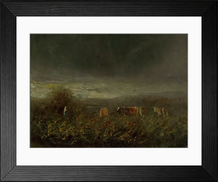 Framed Print : Evening at the Pasture, 1880-1885. Creator: Ladislav Mednyanszky Framed Print : Evening at the Pasture, 1880-1885. Creator: Ladislav Mednyanszky