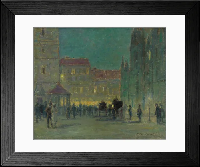 Framed Print : Evening in front of the St. Elisabeth Cathedral, around 1943. Creator: Elemir Halasz-Hradil Framed Print : Evening in front of the St. Elisabeth Cathedral, around 1943. Creator: Elemir Halasz-Hradil