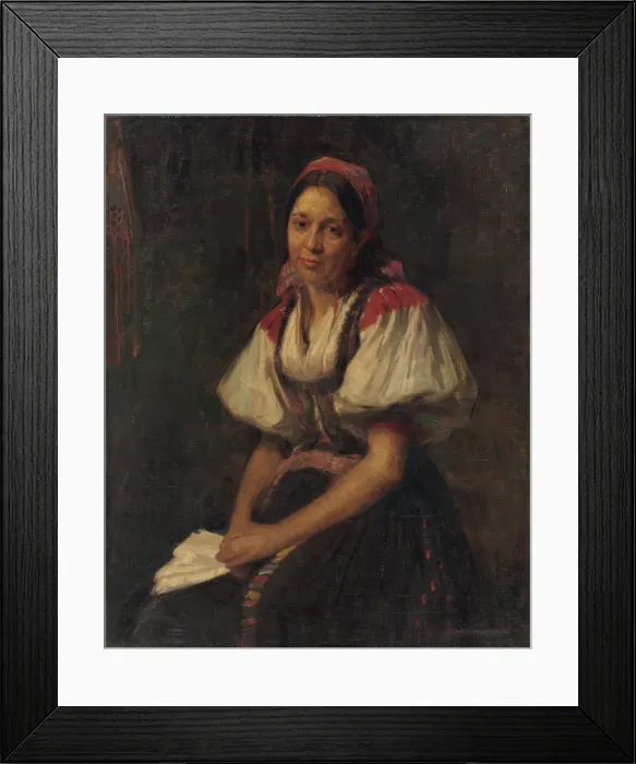 Framed Print : Peasant Woman in Folk Costume, around 1910. Creator: Elemir Halasz-Hradil Framed Print : Peasant Woman in Folk Costume, around 1910. Creator: Elemir Halasz-Hradil