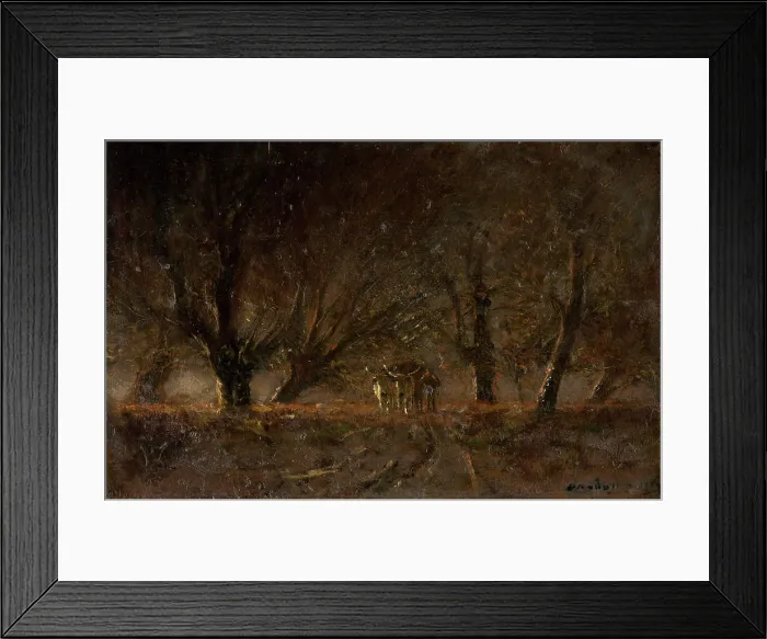 Framed Print : Night Landscape with Ox-Yoke, 1895-1900. Creator: Ladislav Mednyanszky Framed Print : Night Landscape with Ox-Yoke, 1895-1900. Creator: Ladislav Mednyanszky