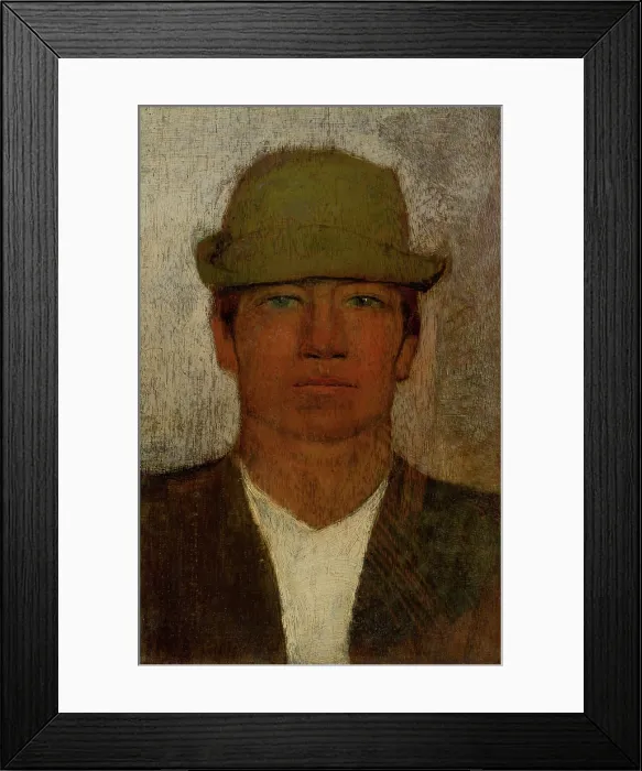 Framed Print : Head of Young Man in a Green Hat, 1890-1900. Creator: Ladislav Mednyanszky Framed Print : Head of Young Man in a Green Hat, 1890-1900. Creator: Ladislav Mednyanszky