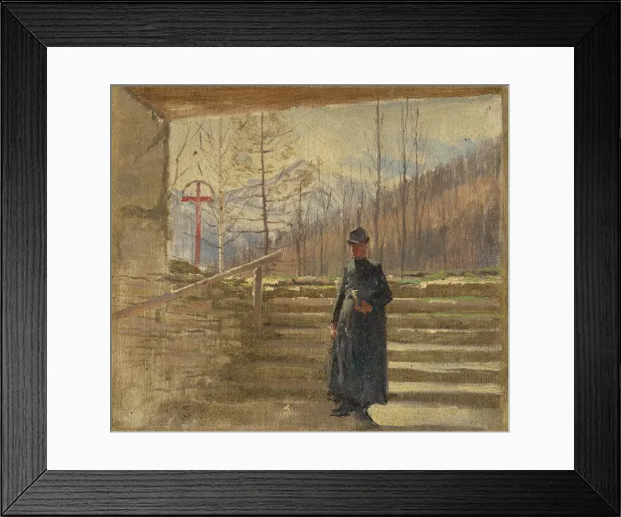 Framed Print : Study of Walking Priest, 1880-1900. Creator: Ladislav Mednyanszky Framed Print : Study of Walking Priest, 1880-1900. Creator: Ladislav Mednyanszky