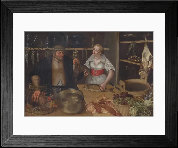 Framed Print : Poultry Seller (Market Scene), before 1600. Creator: Workshop of Lucas van Valckenborch Framed Print : Poultry Seller (Market Scene), before 1600. Creator: Workshop of Lucas van Valckenborch