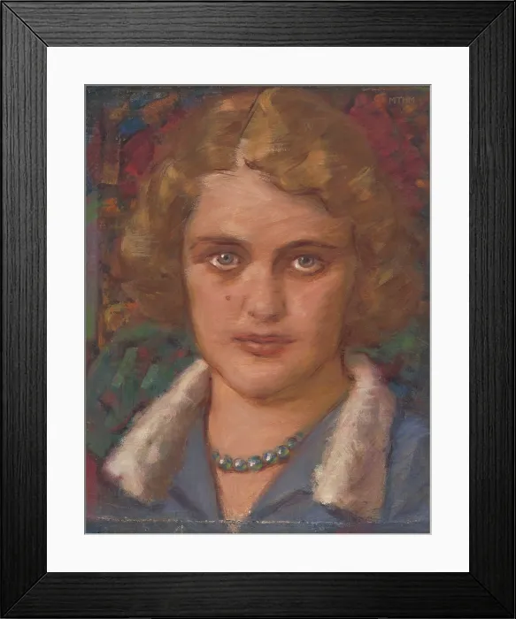 Framed Print : Portrait of a Girl with Beads, 1920-1930. Creator: Milan Thomka Mitrovsky Framed Print : Portrait of a Girl with Beads, 1920-1930. Creator: Milan Thomka Mitrovsky