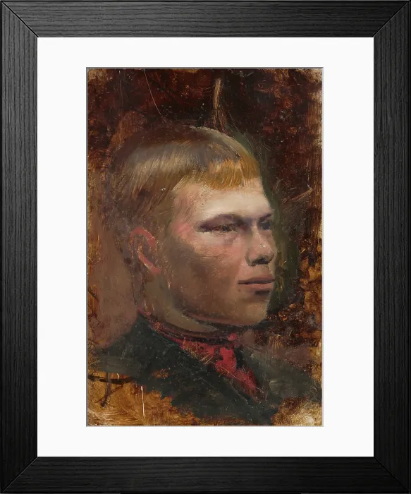 Framed Print : Head study of a village farmhand, 1880-1900. Creator: Ladislav Mednyanszky Framed Print : Head study of a village farmhand, 1880-1900. Creator: Ladislav Mednyanszky