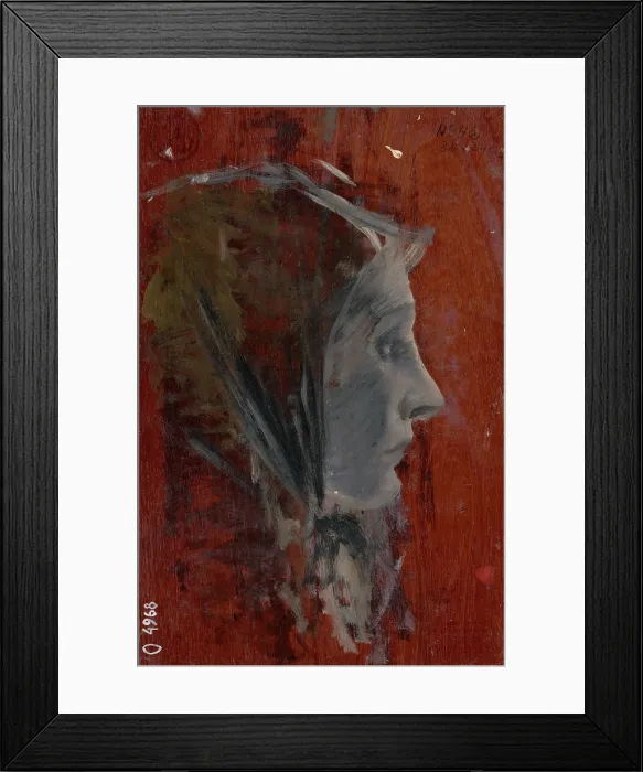 Framed Print : Study of Female Head from Profile, 1880-1900. Creator: Ladislav Mednyanszky Framed Print : Study of Female Head from Profile, 1880-1900. Creator: Ladislav Mednyanszky