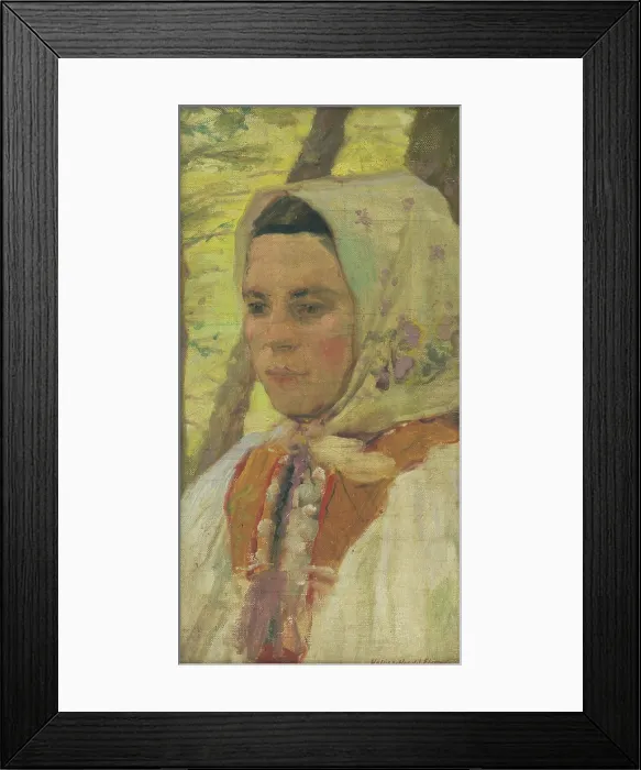 Framed Print : Head of a seated young woman, c1905. Creator: Elemir Halasz-Hradil Framed Print : Head of a seated young woman, c1905. Creator: Elemir Halasz-Hradil