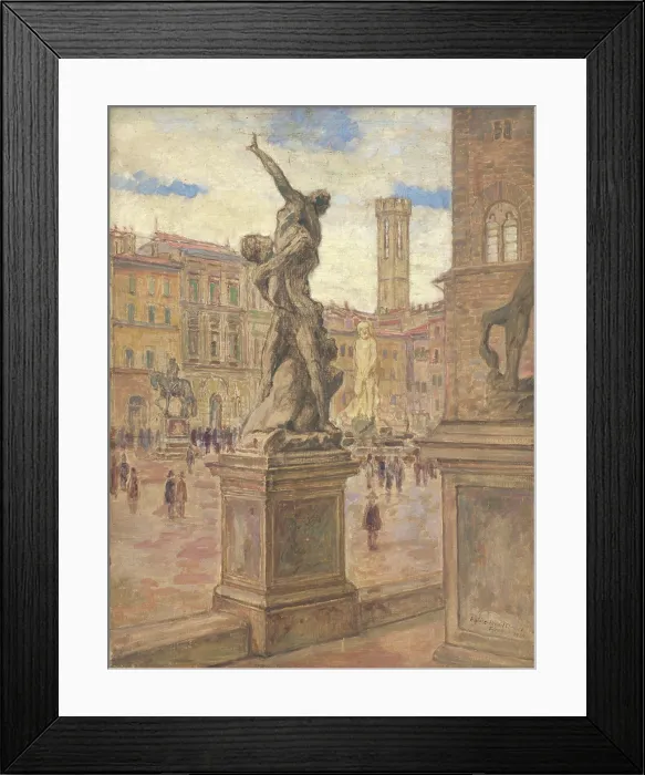 Framed Print : Square in Florence, Italy, 1934. Creator: Elemir Halasz-Hradil Framed Print : Square in Florence, Italy, 1934. Creator: Elemir Halasz-Hradil