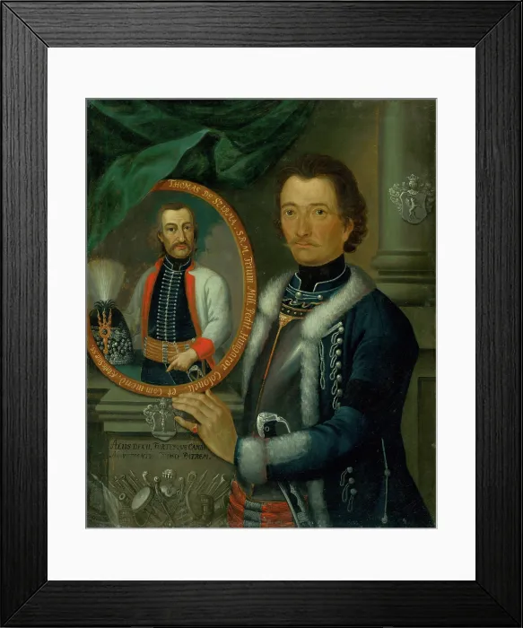 Framed Print : Portrait of a Nobleman from the Szirmay Family; Captain Samuel Szekely with the.. around 1750. Creator: Unknown Framed Print : Portrait of a Nobleman from the Szirmay Family; Captain Samuel Szekely with the.. around 1750. Creator: Unknown