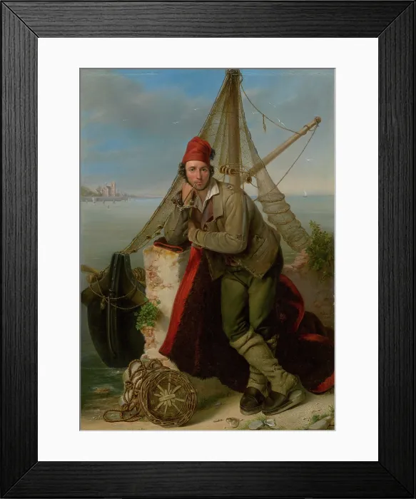 Framed Print : Venetian fisherman, 1840. Creator: Ludovit Benicky Framed Print : Venetian fisherman, 1840. Creator: Ludovit Benicky