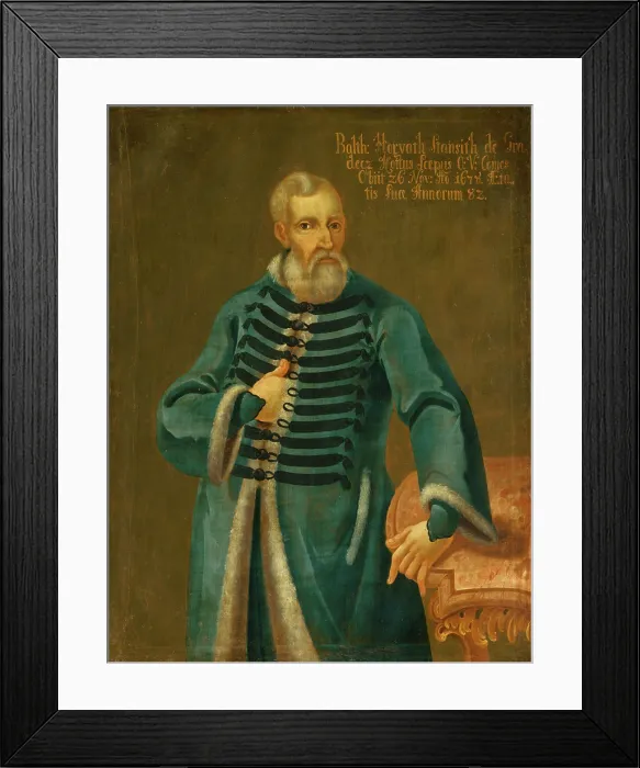 Framed Print : Portrait of Balthazar Horvath-Stancic as a 82-Year-Old Man, 1678. Creator: Unknown Framed Print : Portrait of Balthazar Horvath-Stancic as a 82-Year-Old Man, 1678. Creator: Unknown