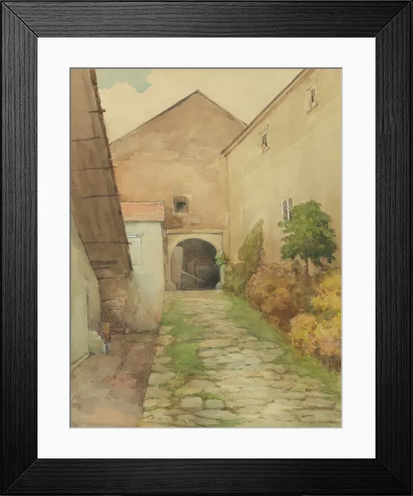 Framed Print : Yard with cobbled path, 1923-1928. Creator: Ludovit Cordak Framed Print : Yard with cobbled path, 1923-1928. Creator: Ludovit Cordak