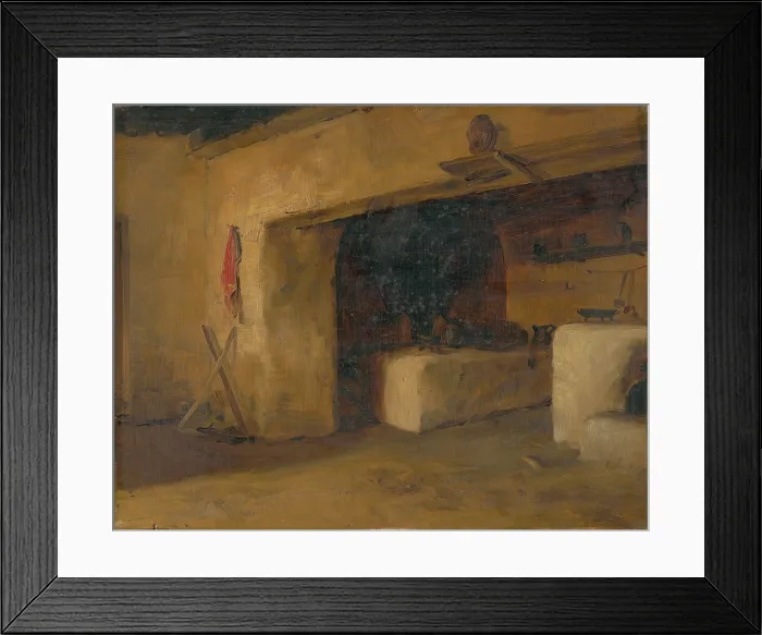 Framed Print : Cottage interior, 1887. Creator: Eduard Ballo Framed Print : Cottage interior, 1887. Creator: Eduard Ballo
