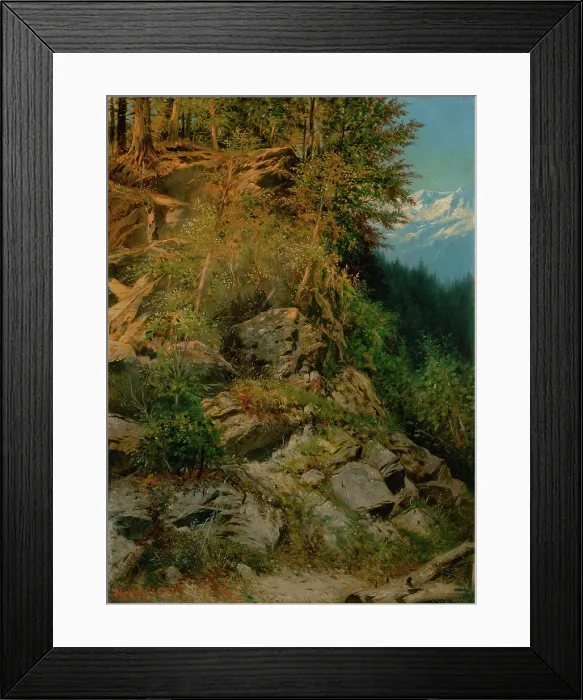 Framed Print : Rocky hillside in a mountain landscape, 1903. Creator: Eduard Majsch Framed Print : Rocky hillside in a mountain landscape, 1903. Creator: Eduard Majsch