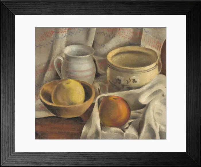 Framed Print : Still Life with Ceramic Pots and Apples, 1925-1927. Creator: Mikulas Galanda Framed Print : Still Life with Ceramic Pots and Apples, 1925-1927. Creator: Mikulas Galanda