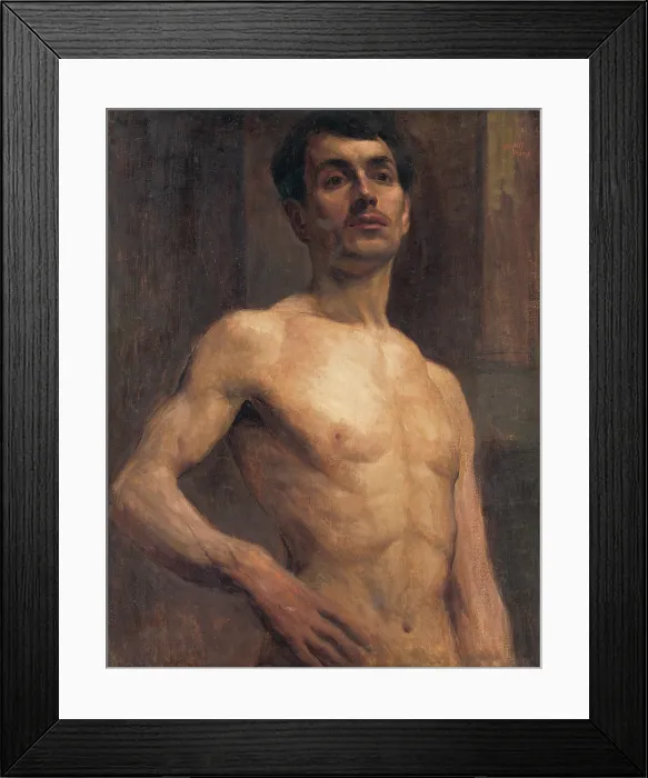 Framed Print : Male Nude, 1903. Creator: Elemir Halasz-Hradil Framed Print : Male Nude, 1903. Creator: Elemir Halasz-Hradil