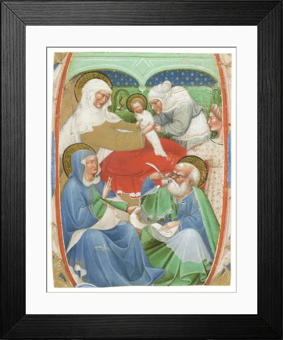 Framed Print : The Birth of Saint John the Baptist, 1450. Creator: Master of the Murano Gradual Framed Print : The Birth of Saint John the Baptist, 1450. Creator: Master of the Murano Gradual
