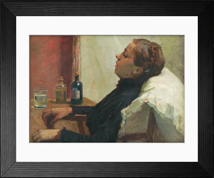 Framed Print : Sick Woman, 1912. Creator: Elemir Halasz-Hradil Framed Print : Sick Woman, 1912. Creator: Elemir Halasz-Hradil